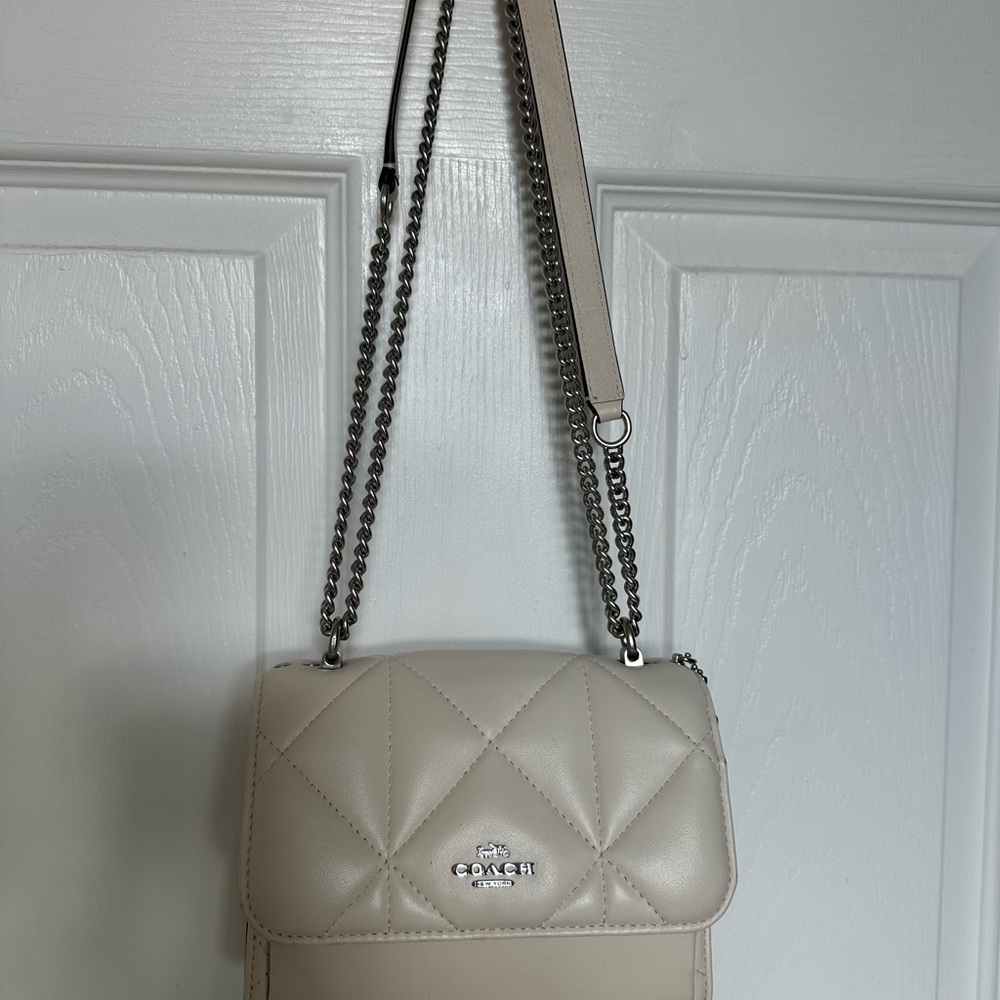 Coach Cream Quilted Crossbody Bag